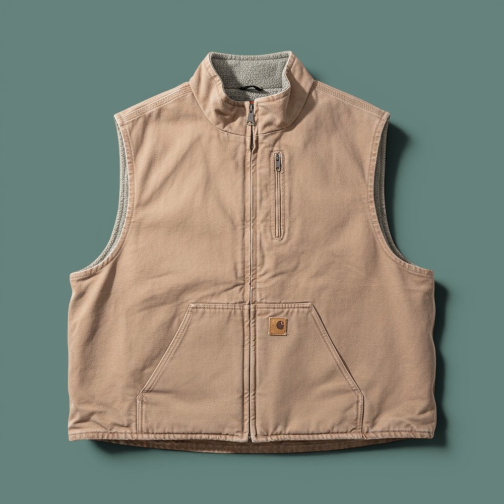 Carhartt Work Vest V33 CML Mens 2XL Sherpa Lined Camel Brown Regular Sandstone